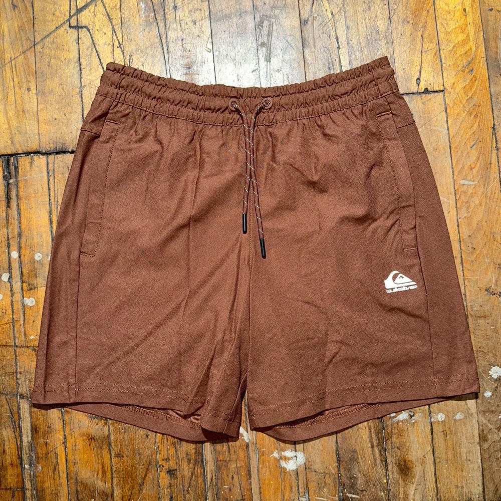 Quiksilver Shorts Mens S Brown Regular Fit‎ 7" Inseam Comfort Waistband Stretch